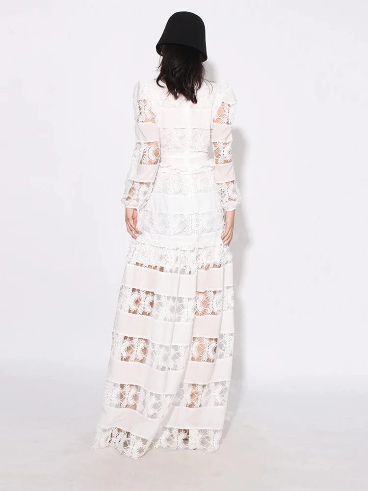 CHICEVER Fashionable V Neck Slim High Waist Long Sleeve Dresses Long Dress For Women