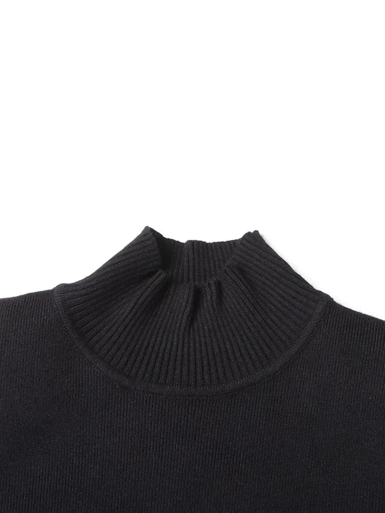 CHICEVER High Quality Patchwork Belt Long Sleeve Solid Color Slim Dresses Long Dress For Women