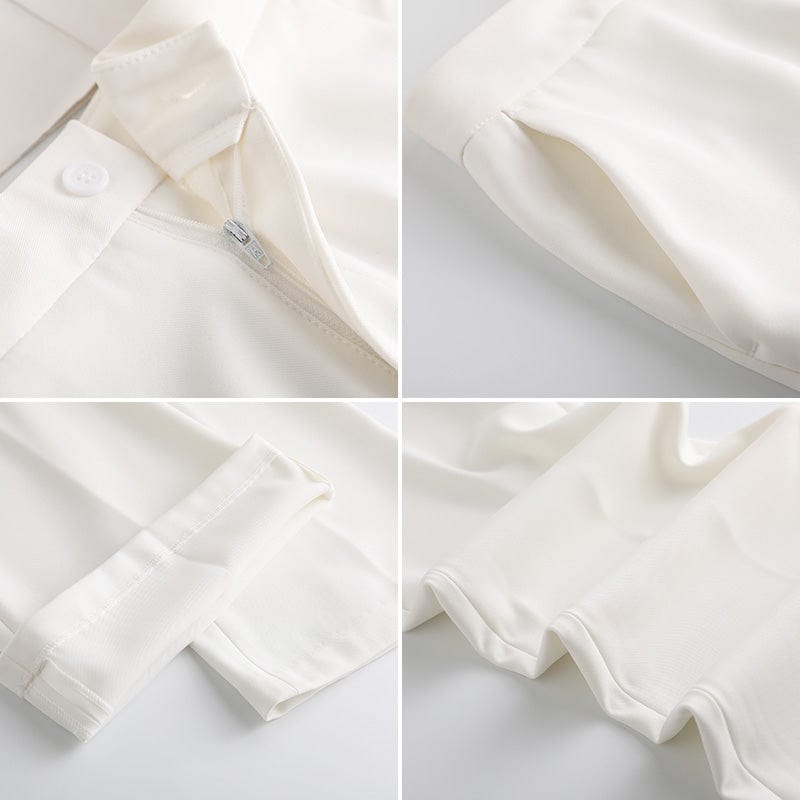China Factory Direct Sell 2 Piece Suit Set for Women White Pant Suits Business Office Lady Work Wear Formal Blazer with Trouser