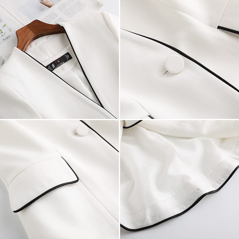 China Factory Direct Sell 2 Piece Suit Set for Women White Pant Suits Business Office Lady Work Wear Formal Blazer with Trouser