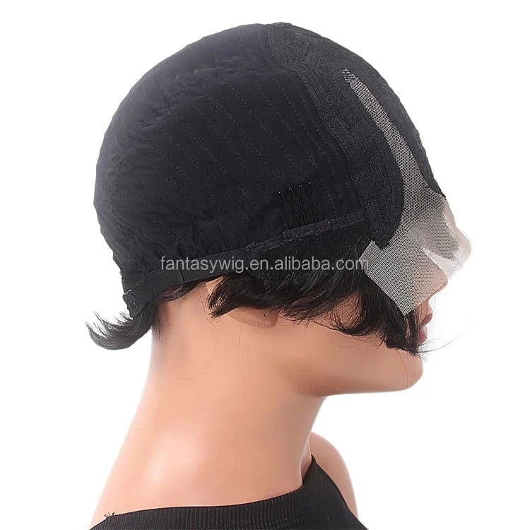 China Factory Seller 150 T Part Straight And Bob Frontal Black Lace Front Bob Wig