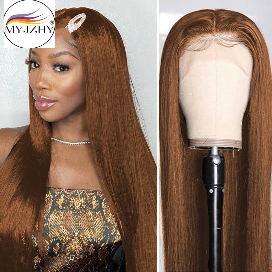 Chocolate Brown Blonde Color Wholesale Different Texture Body Wave Virgin Brazilian Cuticle Aligned Hair Lace Front Wigs