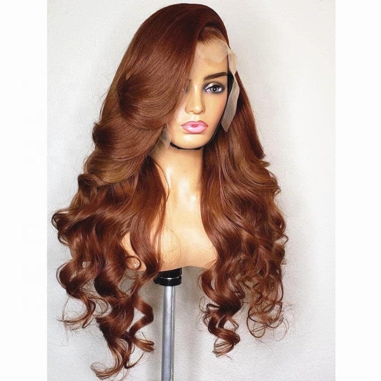 Chocolate Brown Blonde Color Wholesale Different Texture Body Wave Virgin Brazilian Cuticle Aligned Hair Lace Front Wigs