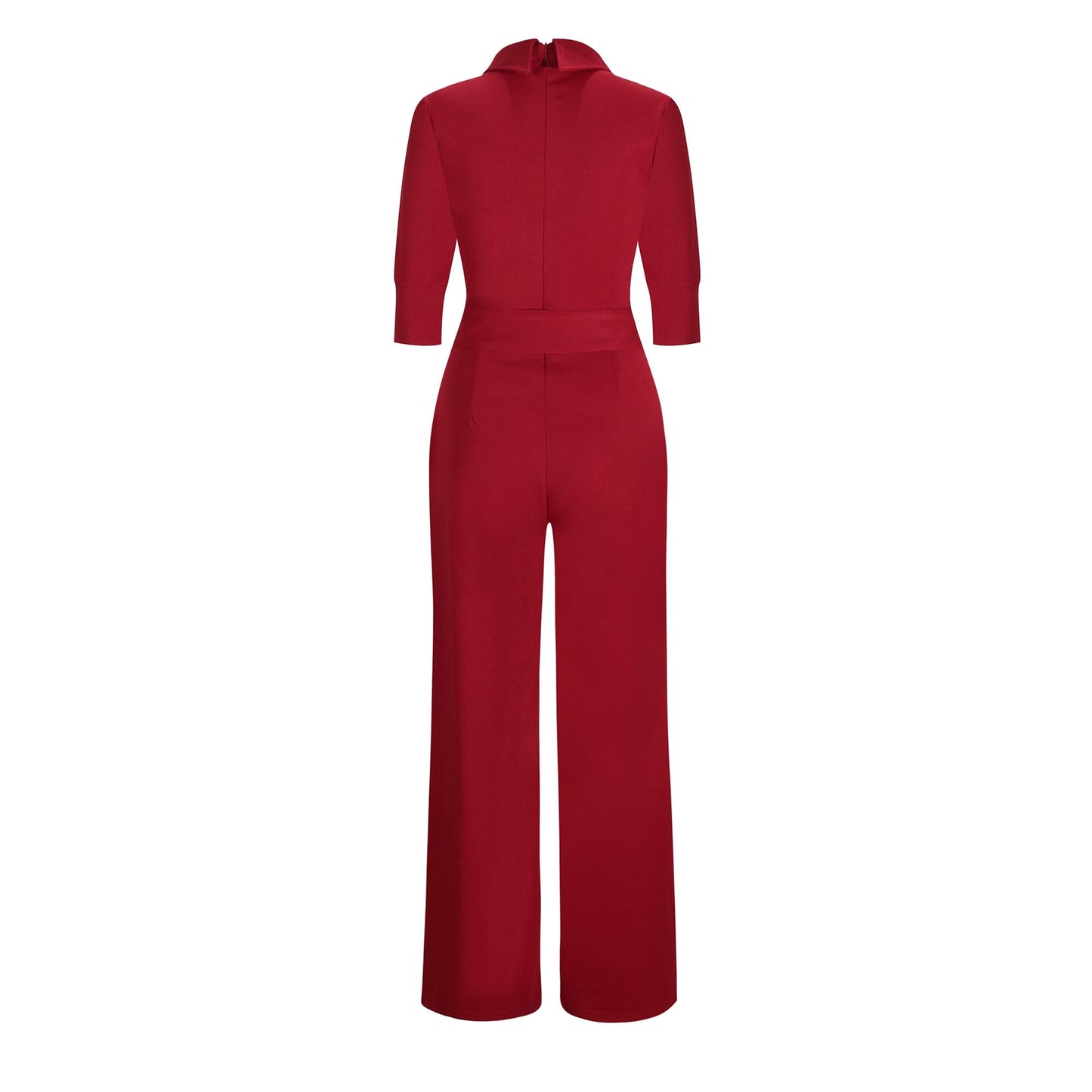 Classic solid minimalist turtleneck slimming formal jumpsuit for women