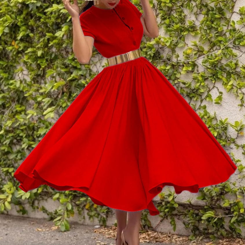 Classic solid women party evening casual dress church office lady plus size women dresses summer ladies elegant