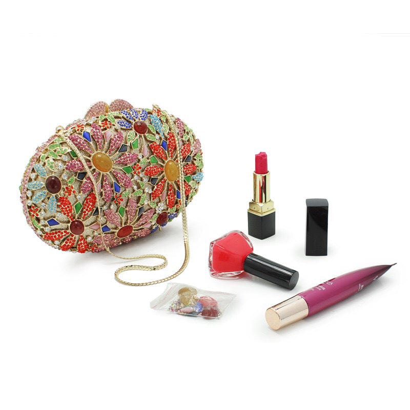 Classical Women Evening Party Clutches Bag Ladies Bridal Wedding Diamonds Flower Crystal Clutches and Purses