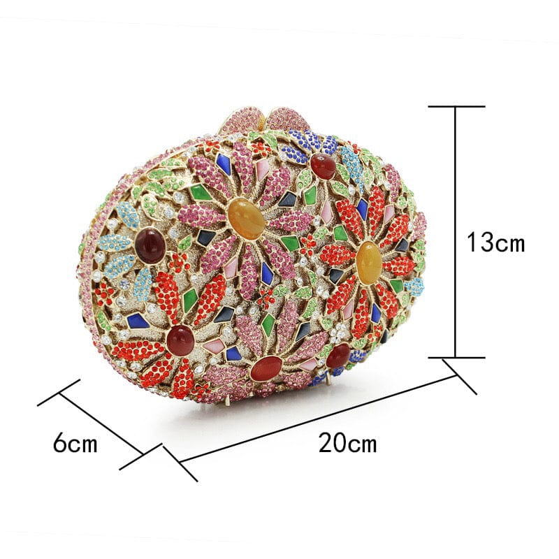 Classical Women Evening Party Clutches Bag Ladies Bridal Wedding Diamonds Flower Crystal Clutches and Purses