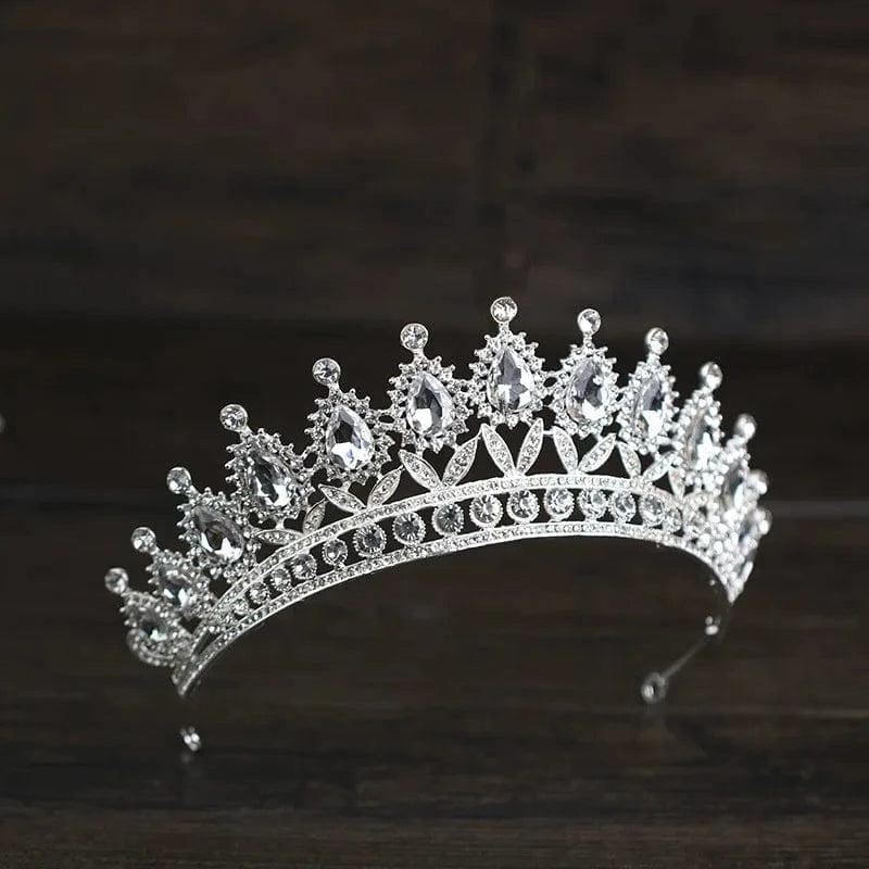 Clear Bridal Crystal Tiara Crown Baroque Crown Headband Tiara Wedding Accessories