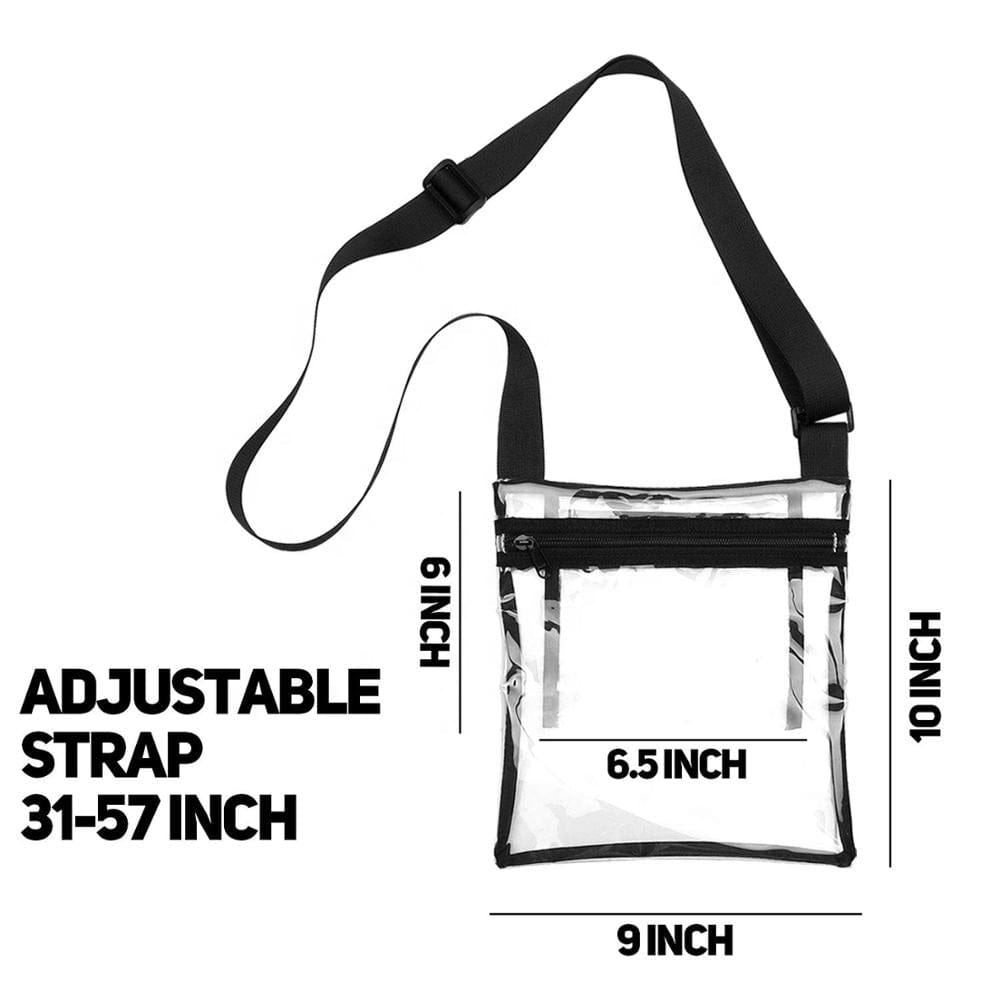 Clear Cross Body Purse Clear PVC Tote Bag With Inner Pocket And Adjustable Strap For NFL Stadium