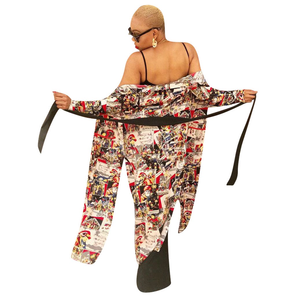 Clothing Factory Wholesale Autumn Print Long Blouse Shirt Women African Sexy Boho Designer Top with Pockets