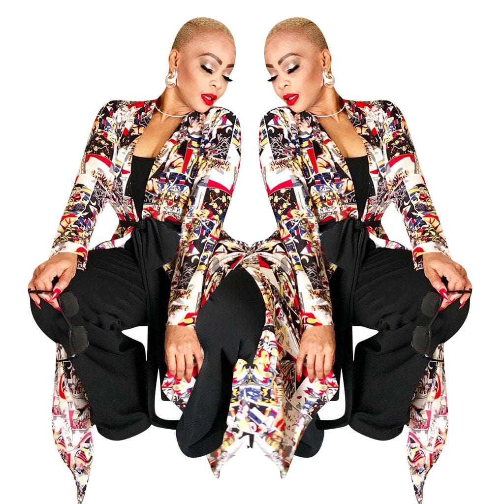 Clothing Factory Wholesale Autumn Print Long Blouse Shirt Women African Sexy Boho Designer Top with Pockets