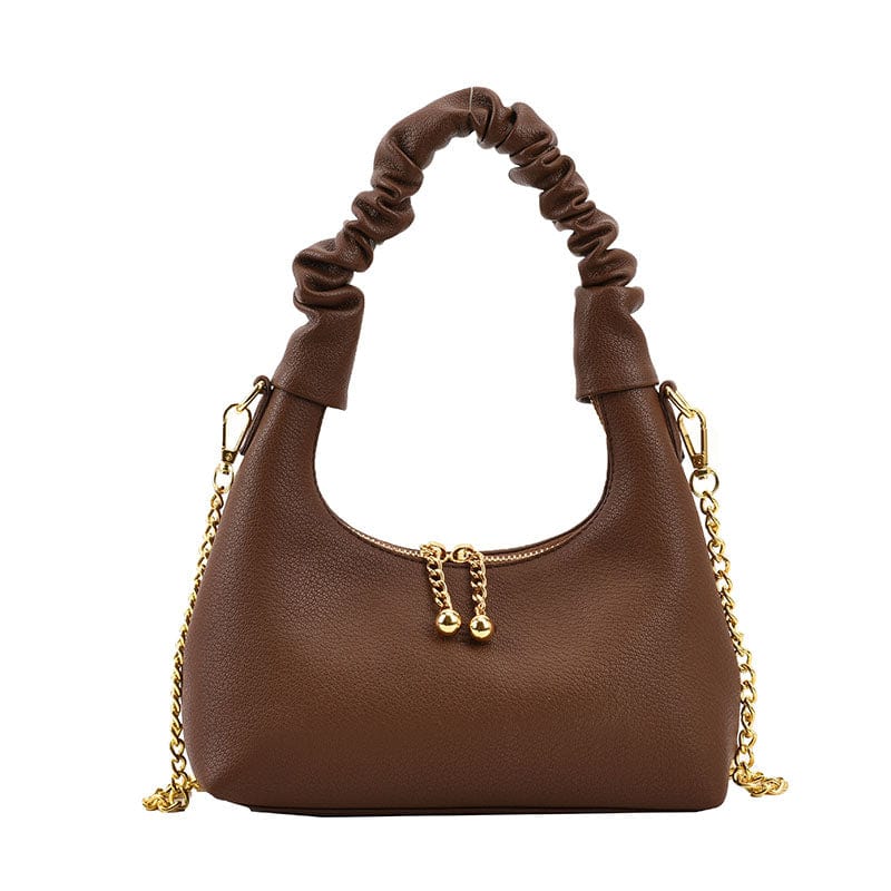 Coffee 2022 Womens Handbag Fashion Luxury Trendy Underarm Bag Shoulder Vegan Leather Chain Crossbody Purses for Women