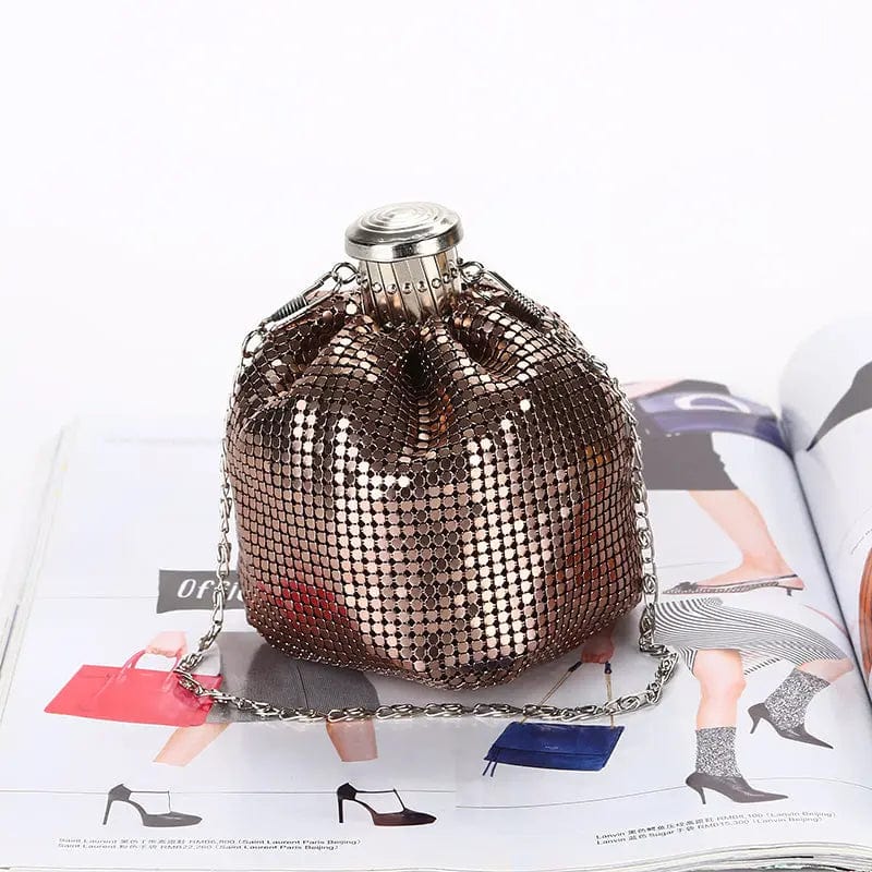 coffee Factory direct wholesale classic aluminium sheet handbags brand new coin purse small messenger bag for women party prom banquet