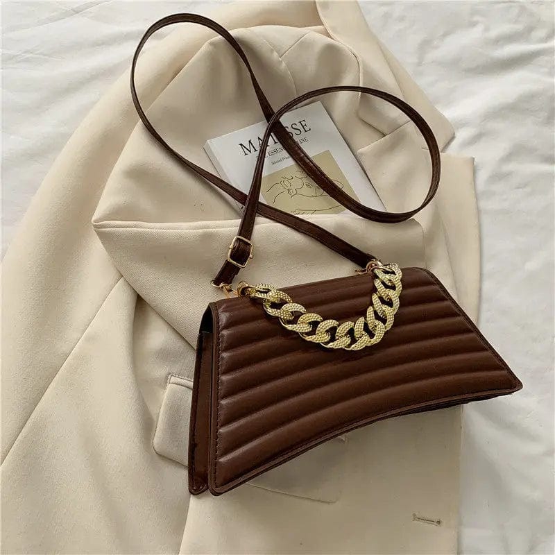 COFFEE L537 Vintage Designer Handbags Purse Women Shoulder Crossbody Bags 2022 New Fashion Chain Totes Pleated Lady's Messenger Bag