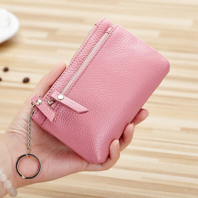 Coin Purse Ladies Wallet Mini Soft Leather Hand Bag Small Wallet Key Case Coin Case Card Case Short Zipper Pouch