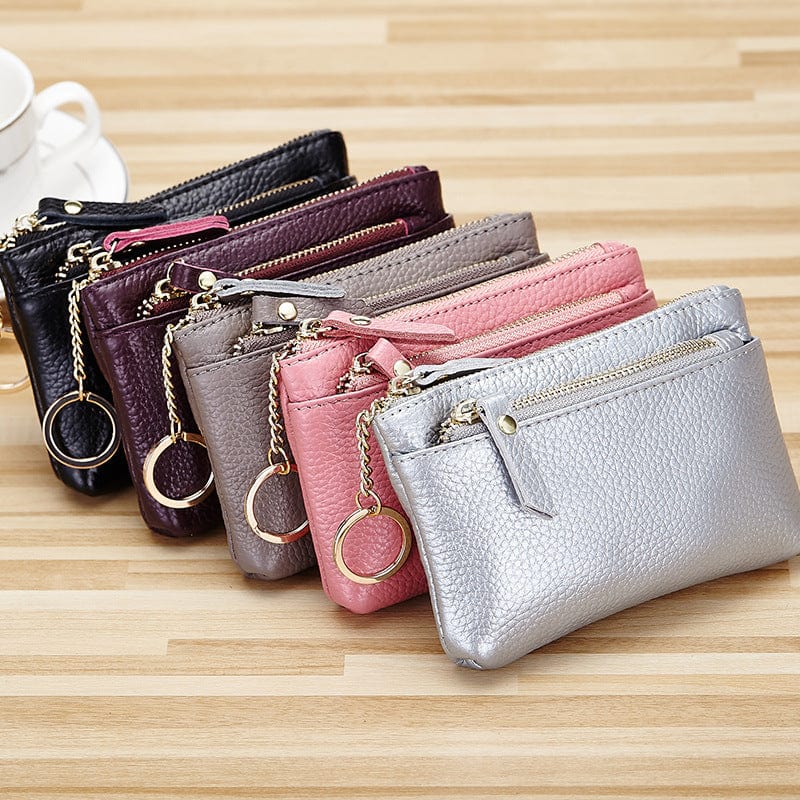 Coin Purse Ladies Wallet Mini Soft Leather Hand Bag Small Wallet Key Case Coin Case Card Case Short Zipper Pouch