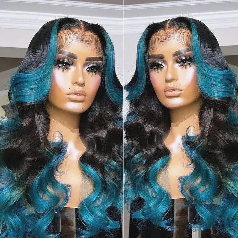 Color Ocean Water Wave Mink Raw Burmese Frontal Wigs