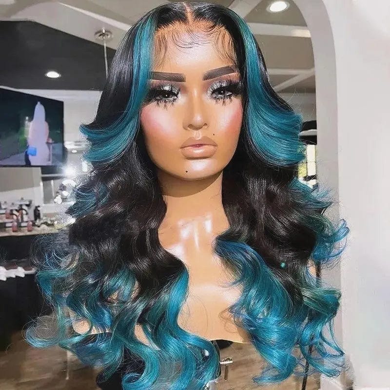 Color Ocean Water Wave Mink Raw Burmese Frontal Wigs