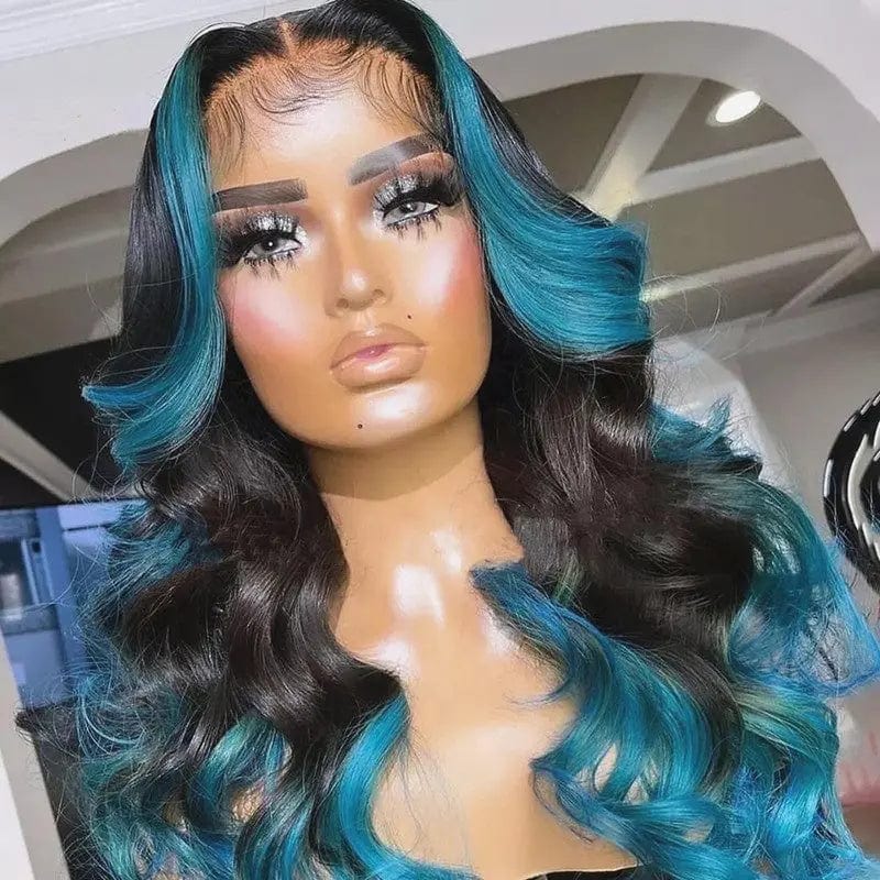 Color Ocean Water Wave Mink Raw Burmese Frontal Wigs