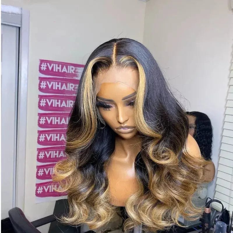 Color Ocean Water Wave Mink Raw Burmese Frontal Wigs
