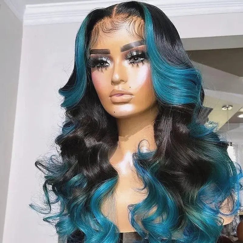 Color Ocean Water Wave Mink Raw Burmese Frontal Wigs