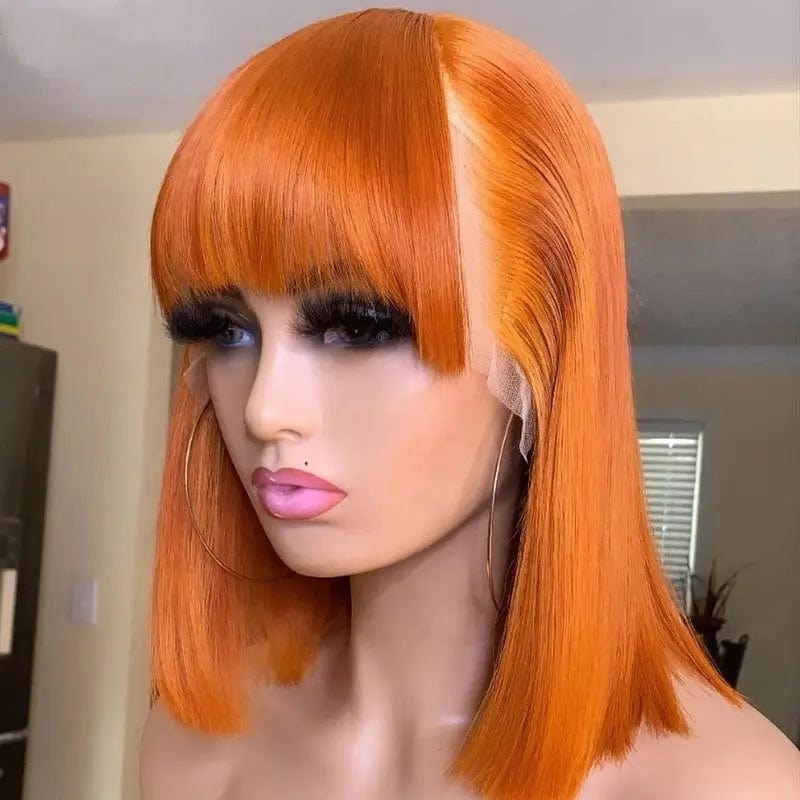Colorful Orange Brazilian Human Hair Lace