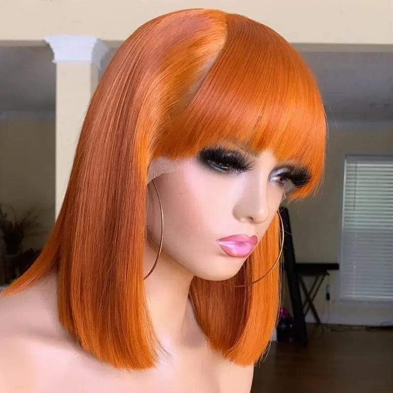 Colorful Orange Brazilian Human Hair Lace