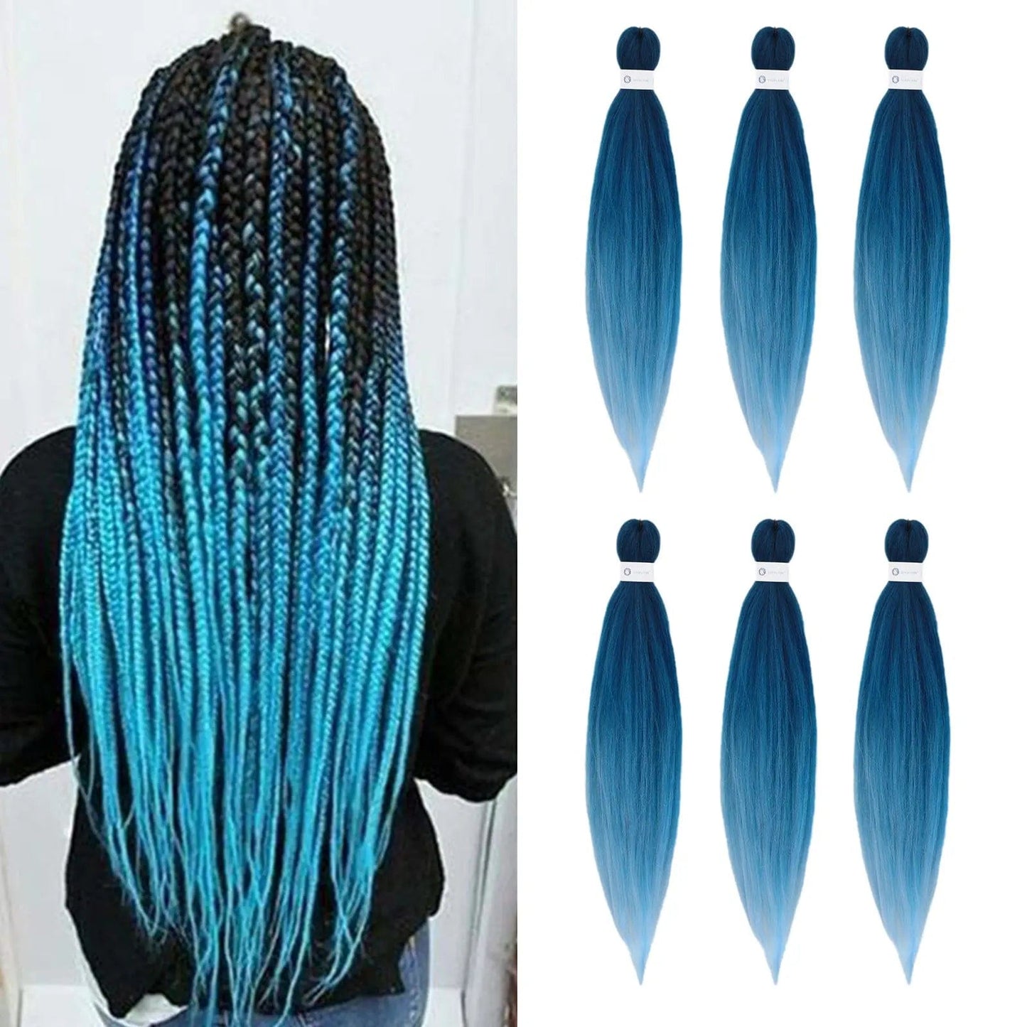Contact customer service for other sizes and color / NZB001-2 Ombre Extensions Synthetic Hair Blue Braids Straight Pre Stretched Jumbo Braiding Hair glueless braid wigs wholesale