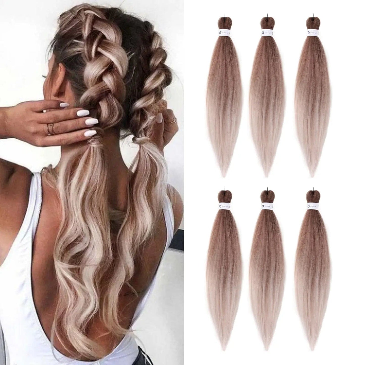 Contact customer service for other sizes and color / NZB001-4 Ombre Extensions Synthetic Hair Blue Braids Straight Pre Stretched Jumbo Braiding Hair glueless braid wigs wholesale