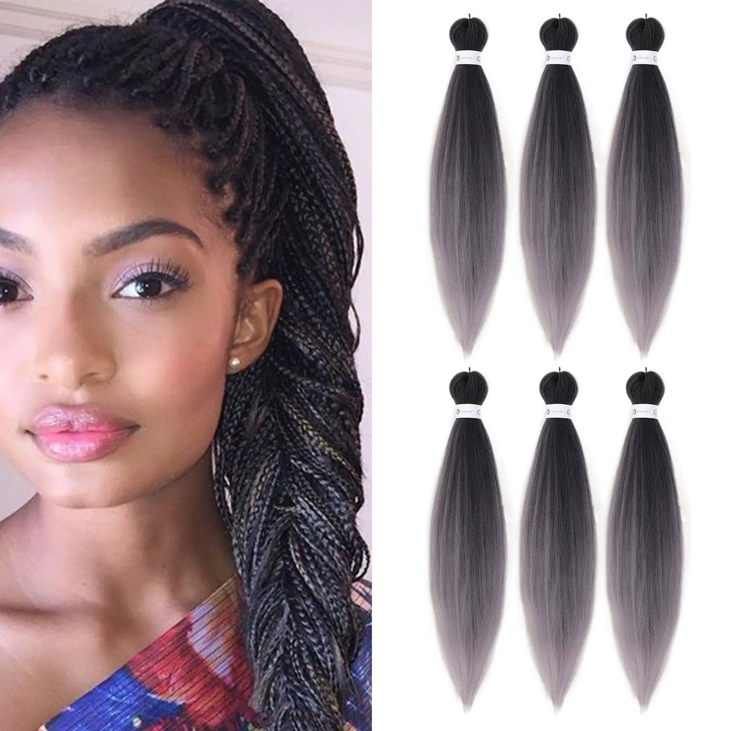 Contact customer service for other sizes and color / NZB001-5 Ombre Extensions Synthetic Hair Blue Braids Straight Pre Stretched Jumbo Braiding Hair glueless braid wigs wholesale
