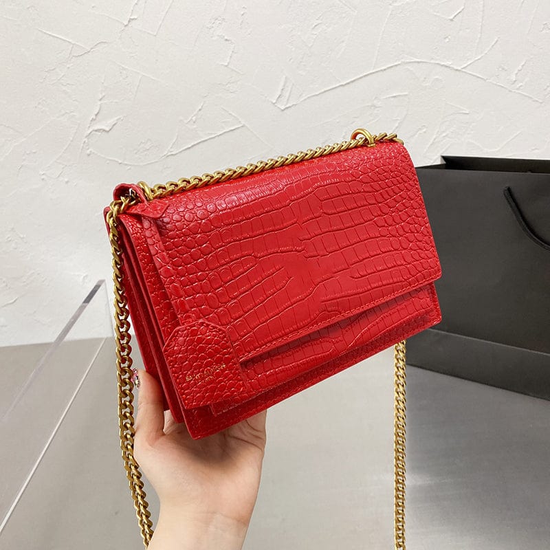 Contact For All Brands Catalog / Red Sac a main crocodile leather handbags designer ladies purses Luxury handbag for women