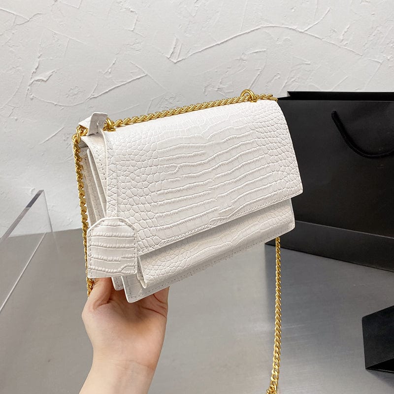 Contact For All Brands Catalog / White Sac a main crocodile leather handbags designer ladies purses Luxury handbag for women