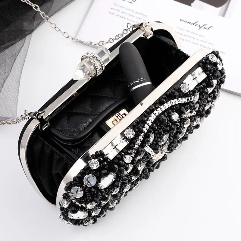 Creative Bead Embroidered Lady Inlaid With Diamond Bullet Holding Famous Ladies European And American Aristocratic Evening Bag