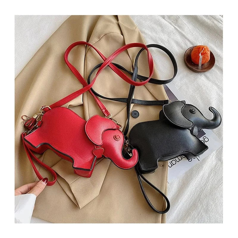 Creative Fun Elephant Shape Bag Female New Cute Cartoon Shoulder Portable Handbag Personality Female Bag Geek Coin Purses