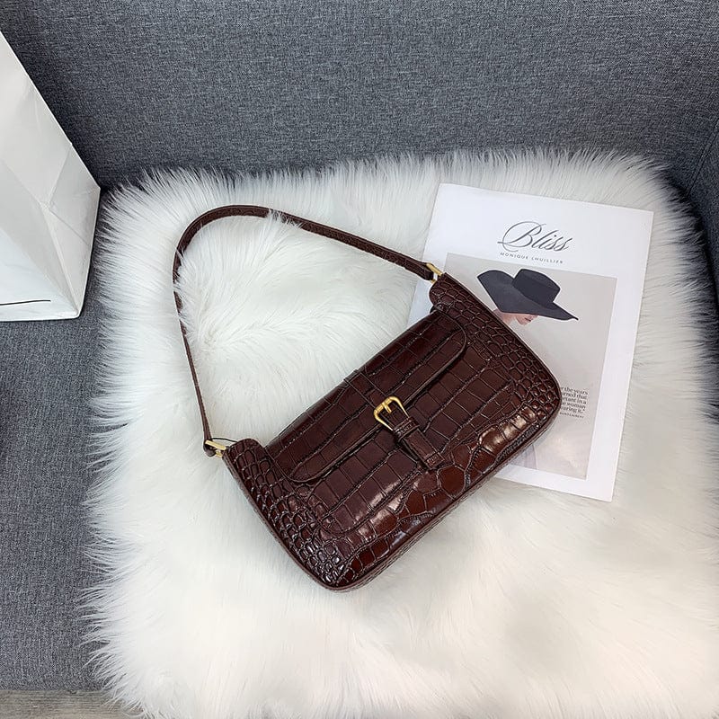 crocodile pattern coffee 2022 Hot Selling crocodile pattern Handbags Fashion Printed Handbag Shoulder Custom Logo Large Capacity Purse and Bags Handbags