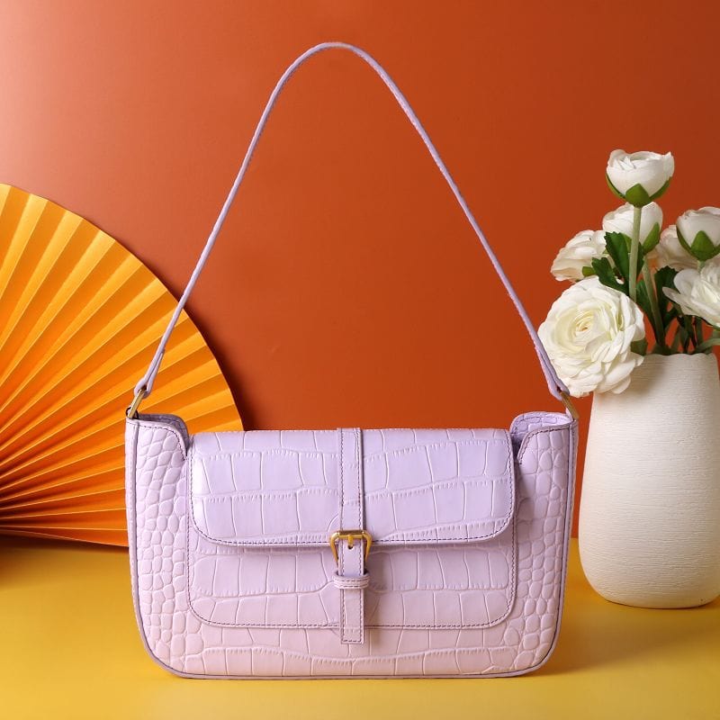 crocodile pattern lilac 2022 Hot Selling crocodile pattern Handbags Fashion Printed Handbag Shoulder Custom Logo Large Capacity Purse and Bags Handbags