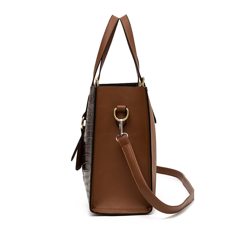 Crocodile Pattern Shoulder Handbag Soft Leather Tote Bag Luxury Handbag Sets 3 Pieces Lady Hand Bags