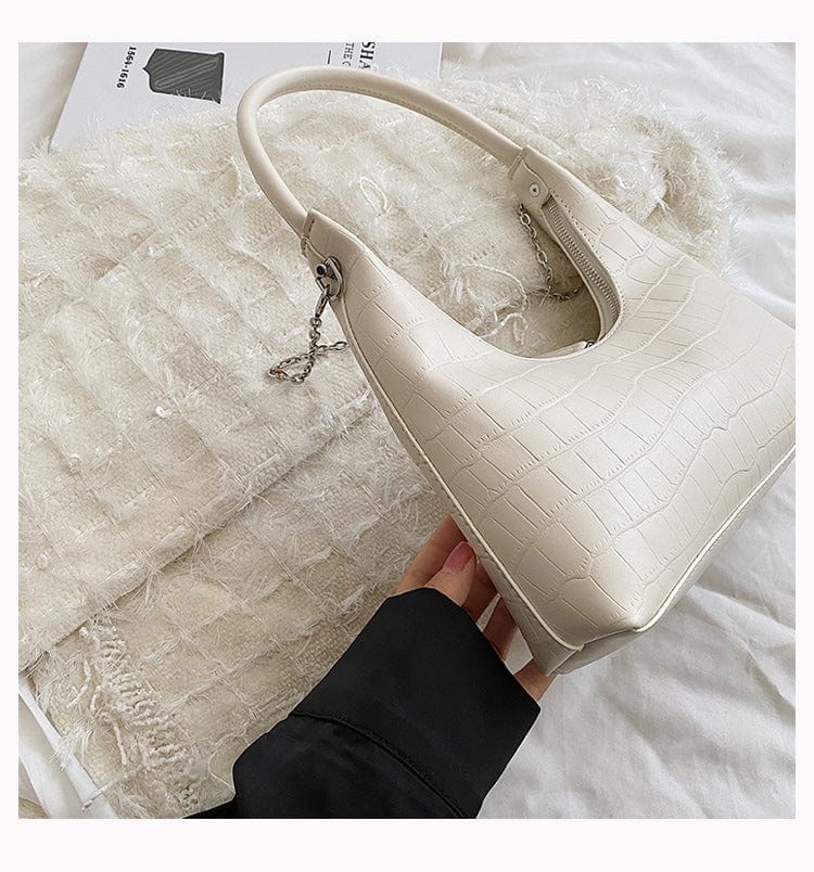 Crocodile Print Korean Crescent Armpit Women's Premium Fashion Shoulder Women Fashion Handbags Multi-Functional Purse