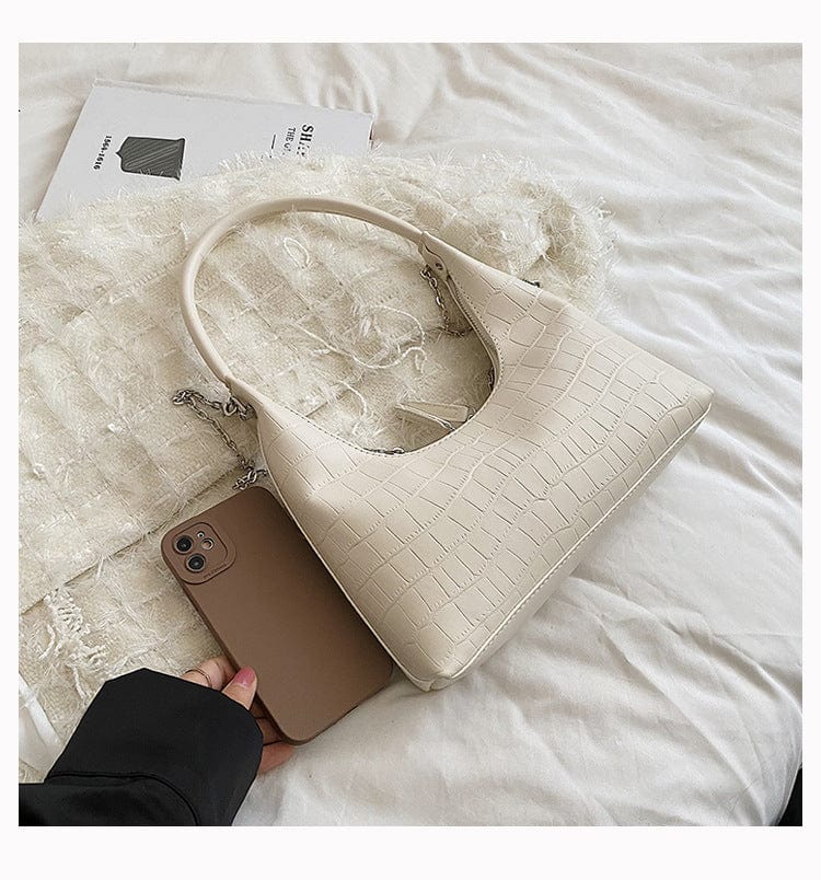 Crocodile Print Korean Crescent Armpit Women's Premium Fashion Shoulder Women Fashion Handbags Multi-Functional Purse