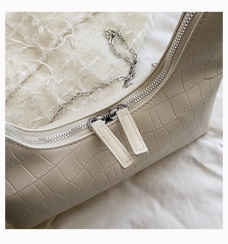 Crocodile Print Korean Crescent Armpit Women's Premium Fashion Shoulder Women Fashion Handbags Multi-Functional Purse