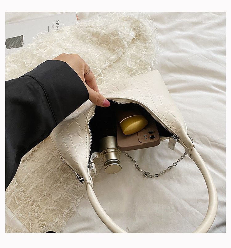 Crocodile Print Korean Crescent Armpit Women's Premium Fashion Shoulder Women Fashion Handbags Multi-Functional Purse