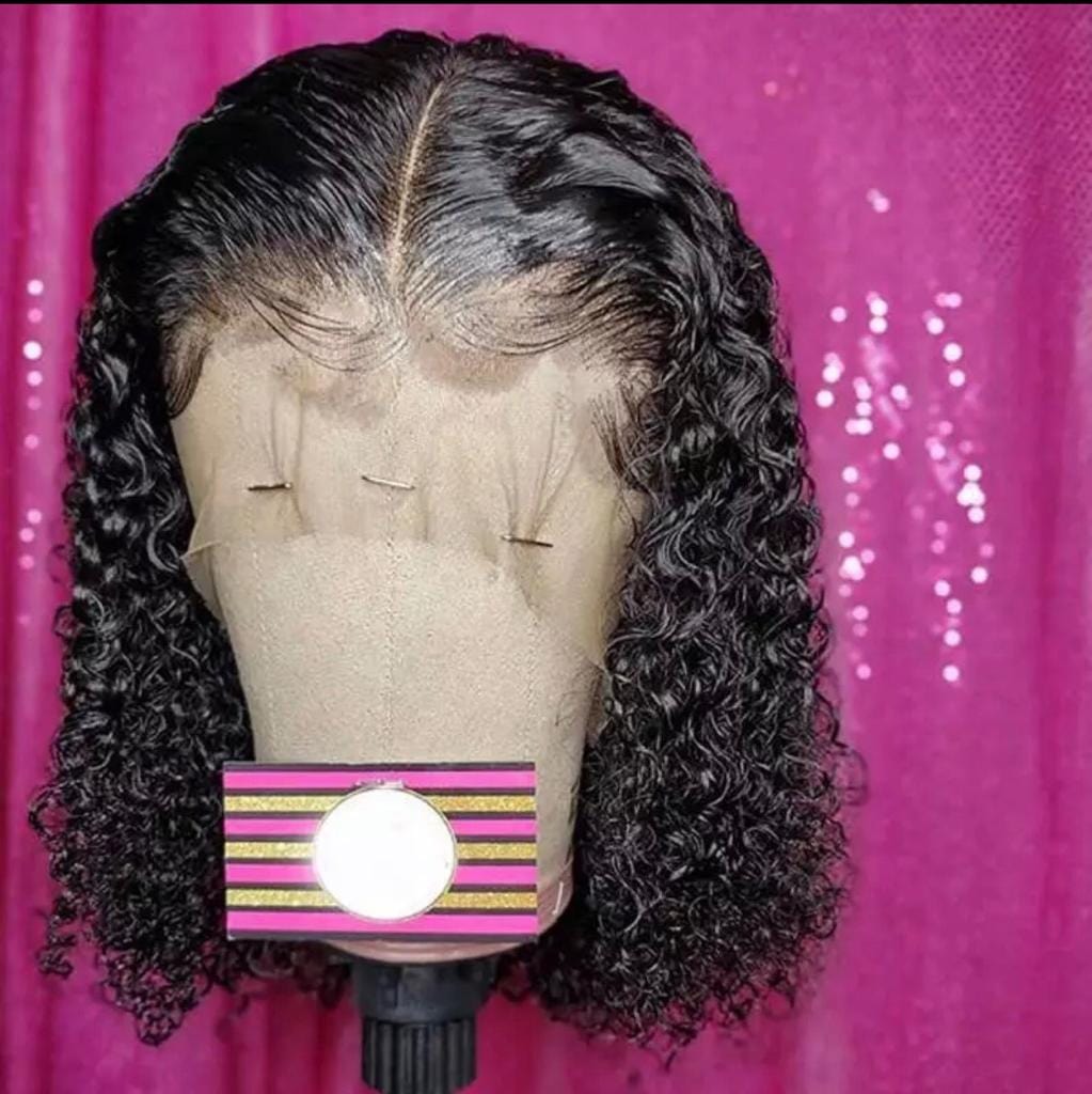 Curly Short Human Hair Bob Wig,Transparent 13x4 Closure Short Bob Wigs,Wholesale Natural Color Brazilian Curly Wig For Woman