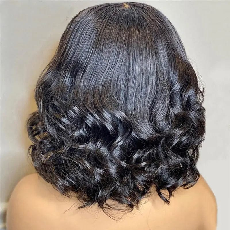 Curly Wigs Natural Color Middle Part Cuticle Hair