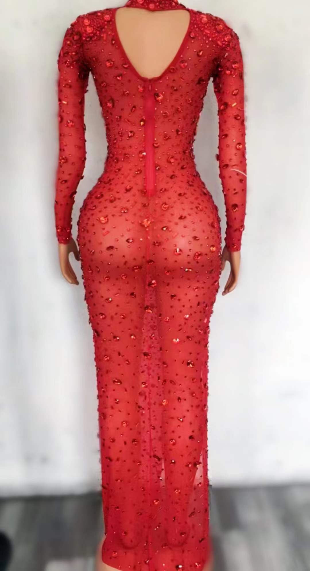 Custom Gowns For Women Evening Dresses Long Sleeve Large Diamond Sequin Dresses Women Lady Elegant Party Evening