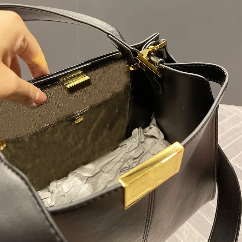 Custom ladies smooth tote bags luxury large capacity shoulders handbags for women