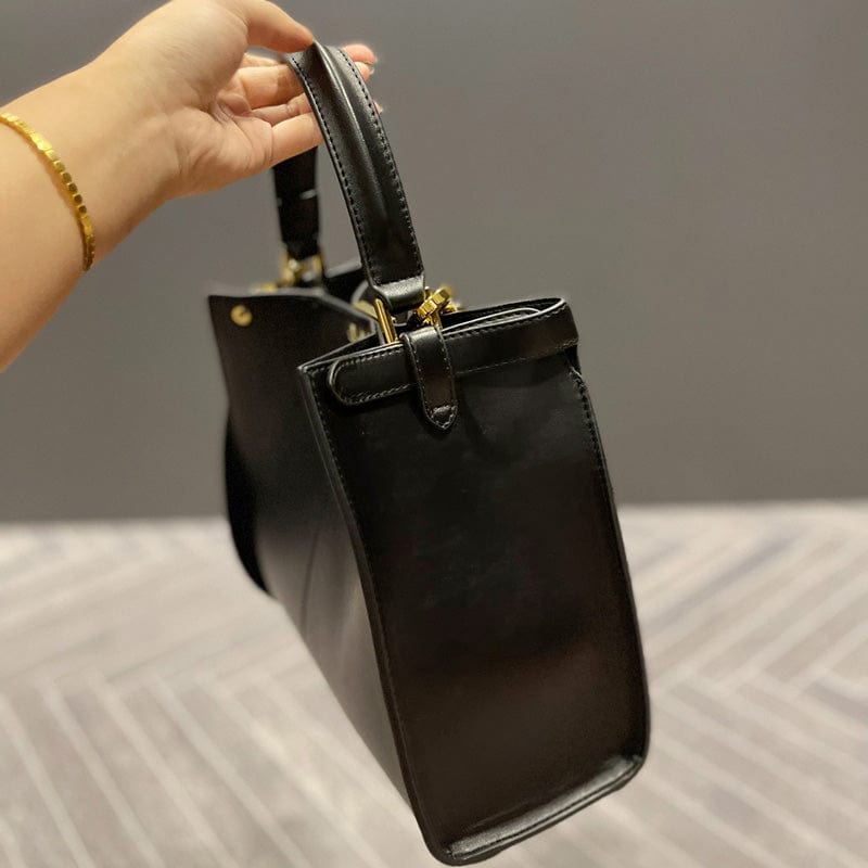 Custom ladies smooth tote bags luxury large capacity shoulders handbags for women