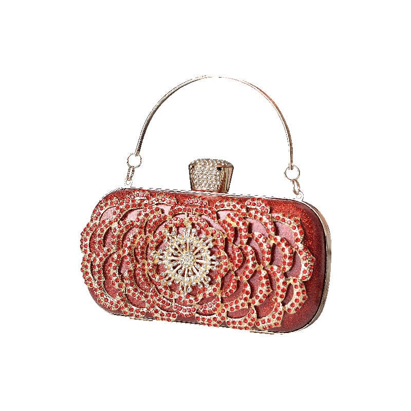 Custom Trendy Style Luxury Pearl Round flower sequins Clutch Diamond Chain white for Party crystal Evening Bags