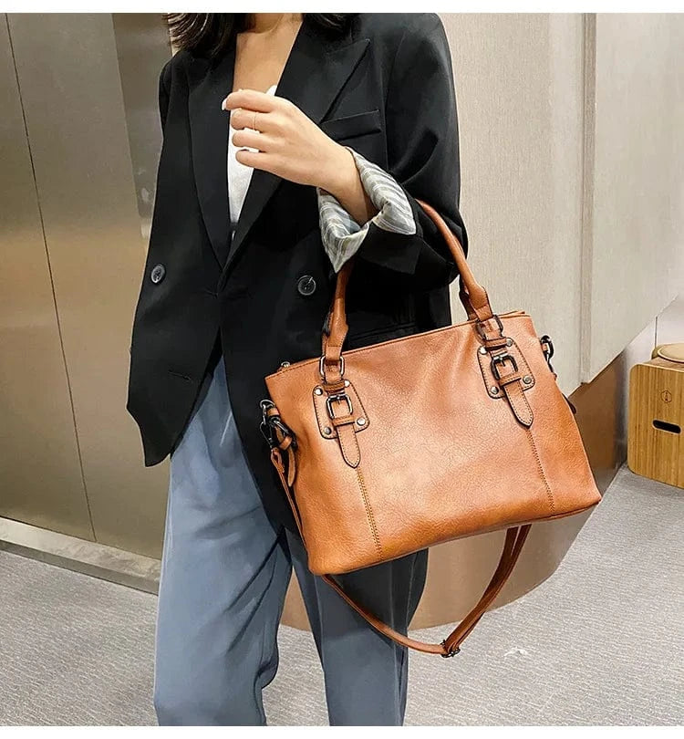 Custom Wholesale Designer Fashion Trends Large Capacity Crossbody Tote  PU Leather Women Handbags