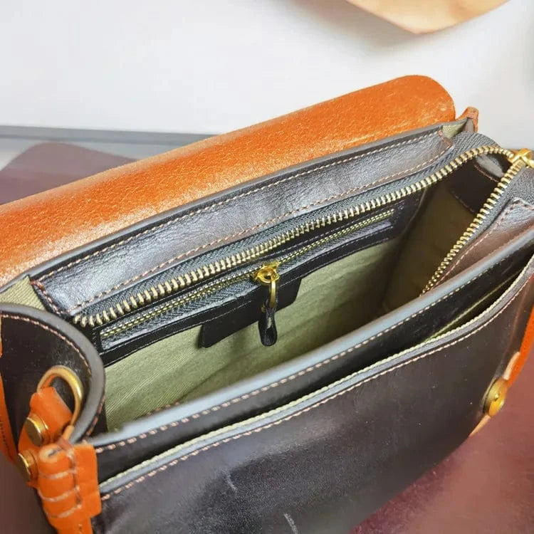 Custom Wholesale Vintage Messenger Bag Genuine Leather Casual Messenger Bag For Women