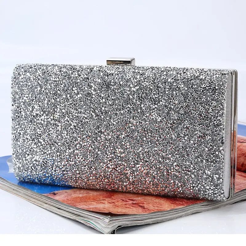 Customized colors Factory direct wholesale classic crystal evening bag PU fabric clutch bag women large space spot supply for party prom banquet